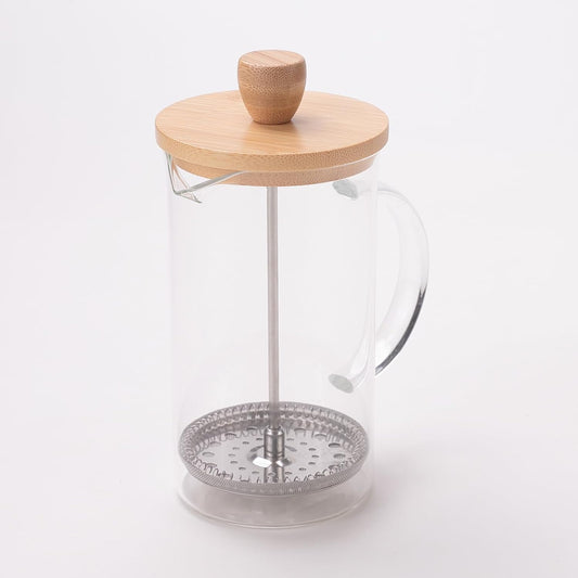 Stainable Bamboo French Press Coffee Maker | Eco-Friendly Glass Coffee Press