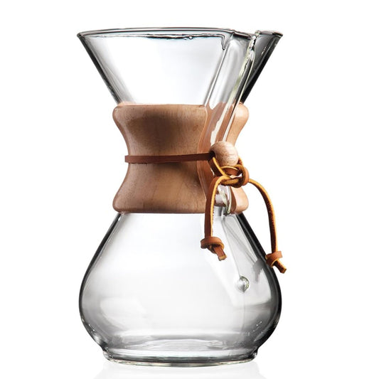 Chemex Classic Glass Coffee Maker with Wooden Collar – Iconic Hourglass Design for Pure Flavor